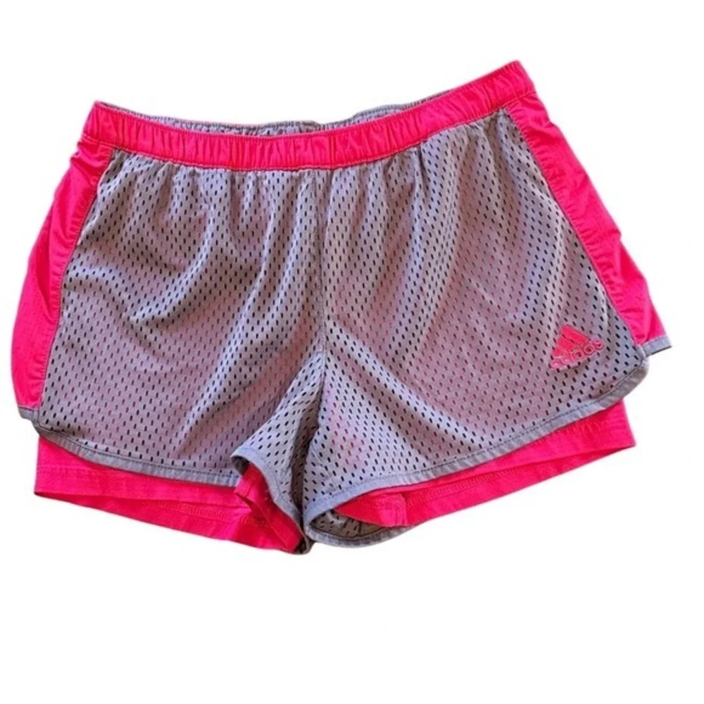 Adidas & Under Armour Women's‎ Athletic Shorts in Pink/Gray Teal/ Gray Small